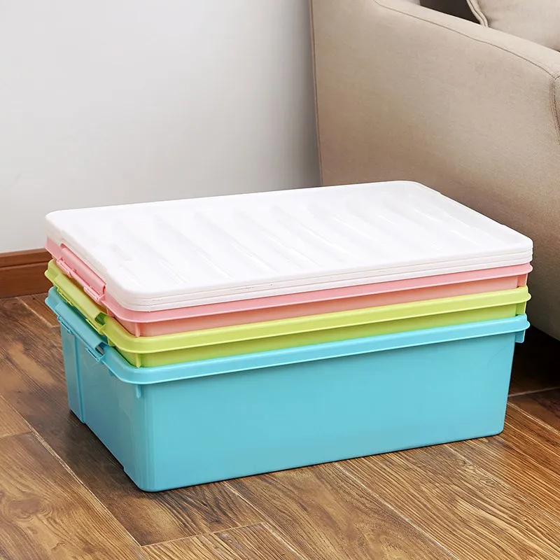 

Transparent Size Storage Box with CAP Hand Plastic Rectangular Flat Storage Bed Bottom Storage Box Thick Collection Box