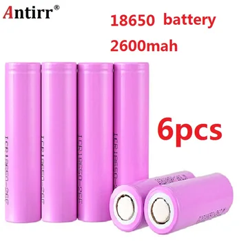 

Antirr 6Pcs/lot 3.7V 18650 Rechargeable Li-ion Battery 2600mAh for Led Torch Flashlight Toys Camera Bateria