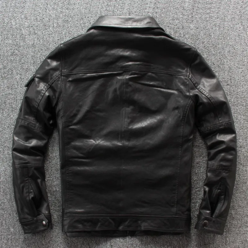 Autumn-New-Punck-Sheep-Leather-Mens-Moto-Biker-SheepSkin-Slim-Fit-Turn-Down-Collar-Short-Leather (1)