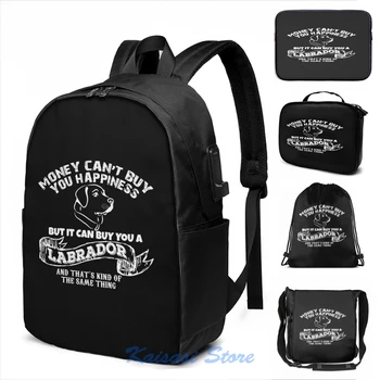 

Funny Graphic print Buy A Labrador For Happiness USB Charge Backpack men School bags Women bag Travel laptop bag