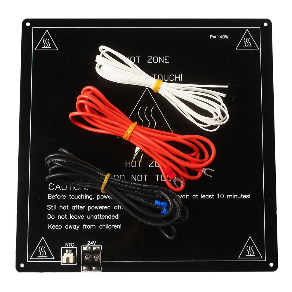 Parte mm Substrato de Alumínio Cama de Calor Quente 220 310 410 mm Ender3 Cama Aquecida 24v Placa de Viveiro Preto com Cabo 3dsway 3dprinter - Imagem 4