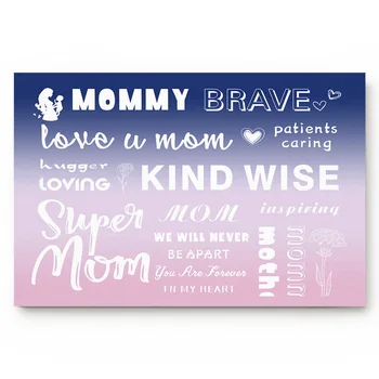 

Mothers Day Text Flowers Blue Pink Gradient Bathroom Non-slip Doormat Bathroom Accessories Living Room Kitchen Doormat