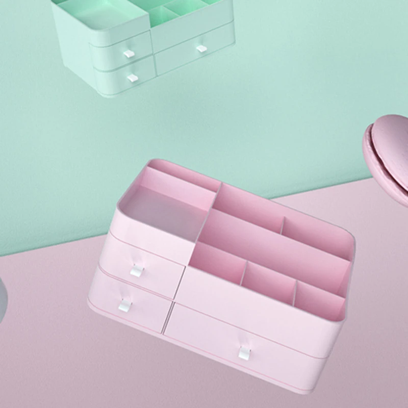 Plastic Makeup Organizer Drawer Cosmetic Container Makeup Brush Holder Large Desktop Sundries Storage Box Bathroom Storage
