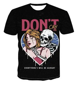 

2020 new 3D T-shirt color cartoon creative design Skull Pattern men's summer fun fashion trend casual printing T-shirt s-6xl