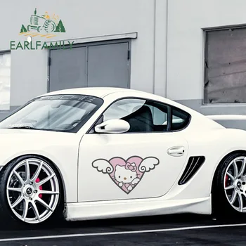 

EARLFAMILY 43cm x 23.5cm for Hello Kitty Angel Fine Scratch-proof Waterproof Bumper Decal Vinyl Scratch-Proof Car Stickers