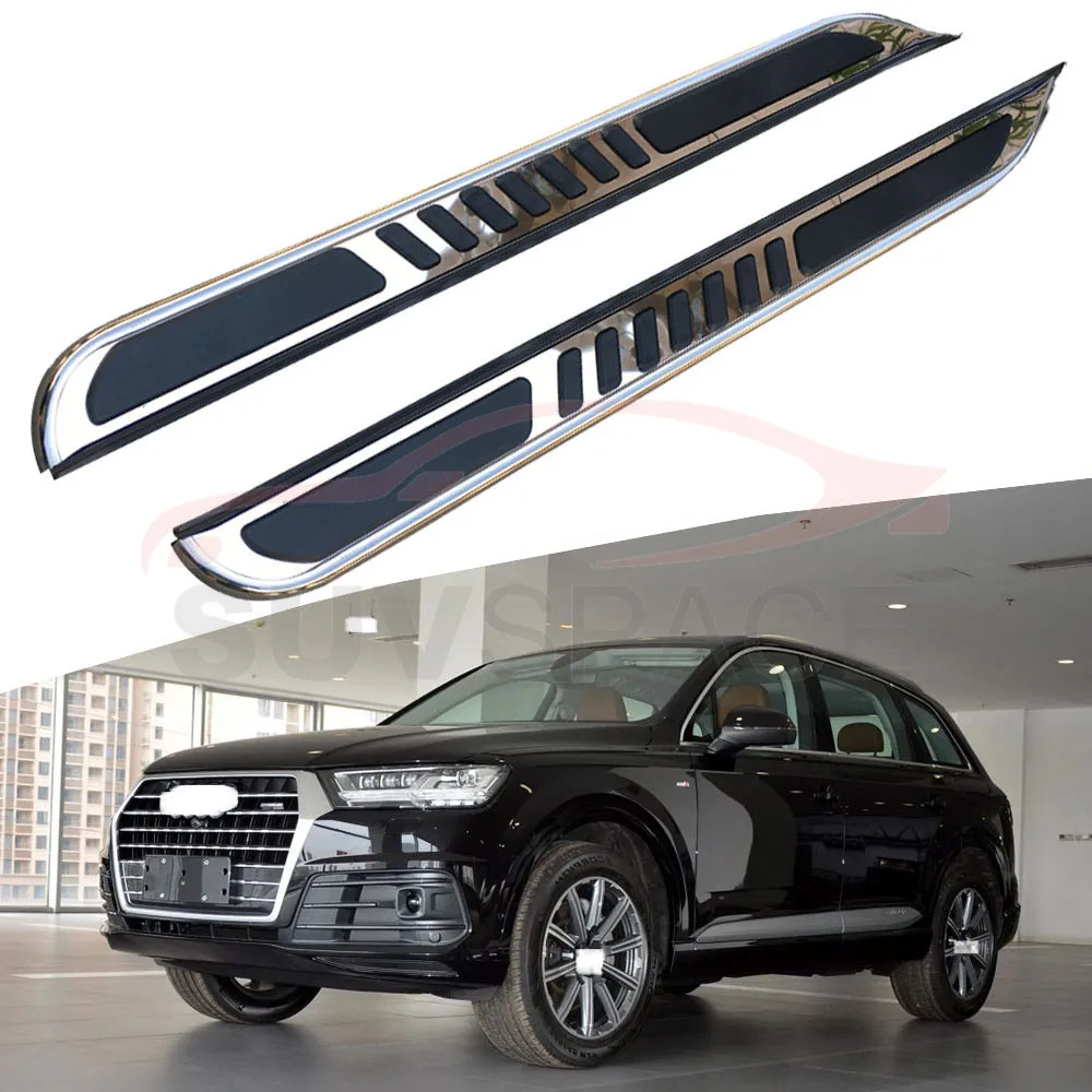 Боковой Шаг подходит для Audi Q7- Беговая плата nerf бар 2 шт. левый и правый алюминиевый боковой шаг боковая педаль