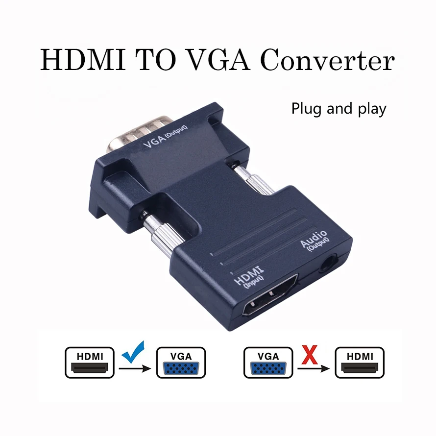 Конвертер VGA Мама папа с гнездом HDMI и аудиоадаптером поддержка вывода сигнала 1080P