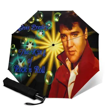 

Elvis Presley creative men's and women's automatic three fold umbrella rainy day colorful fashion umbrella