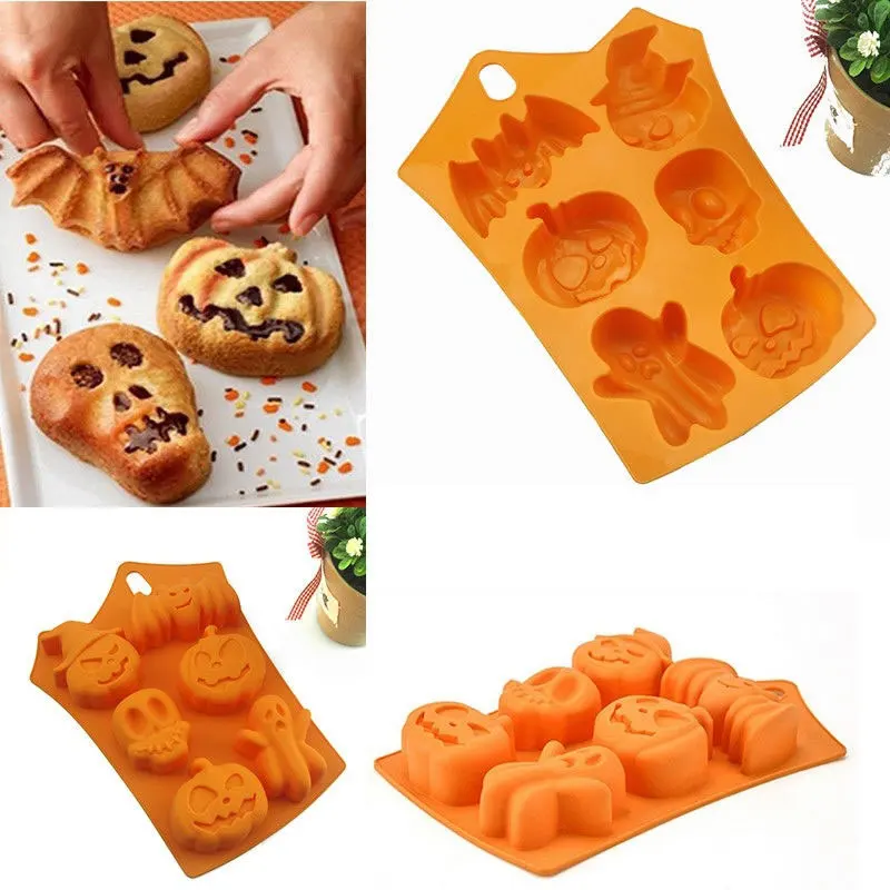 Fondant Moules Halloween Fantome Biscuit Moule Gateau Moule Nourriture Silicone Mariage Anniversaire Sugarcraft Citrouille Fete Aliexpress