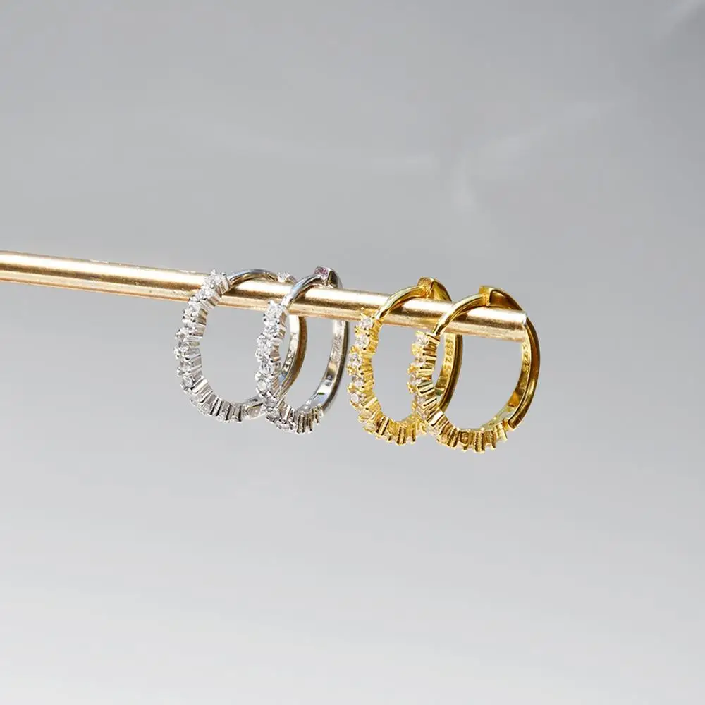 Серьги из стерлингового серебра 925 пробы волнистые нестандартные с цирконом для