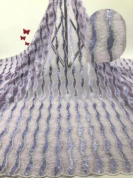 

Pure White African Lace Fabrics High Quality Stones French Lace Fabrics Nigerian Tulle Lace Fabrics For Wedding Dress