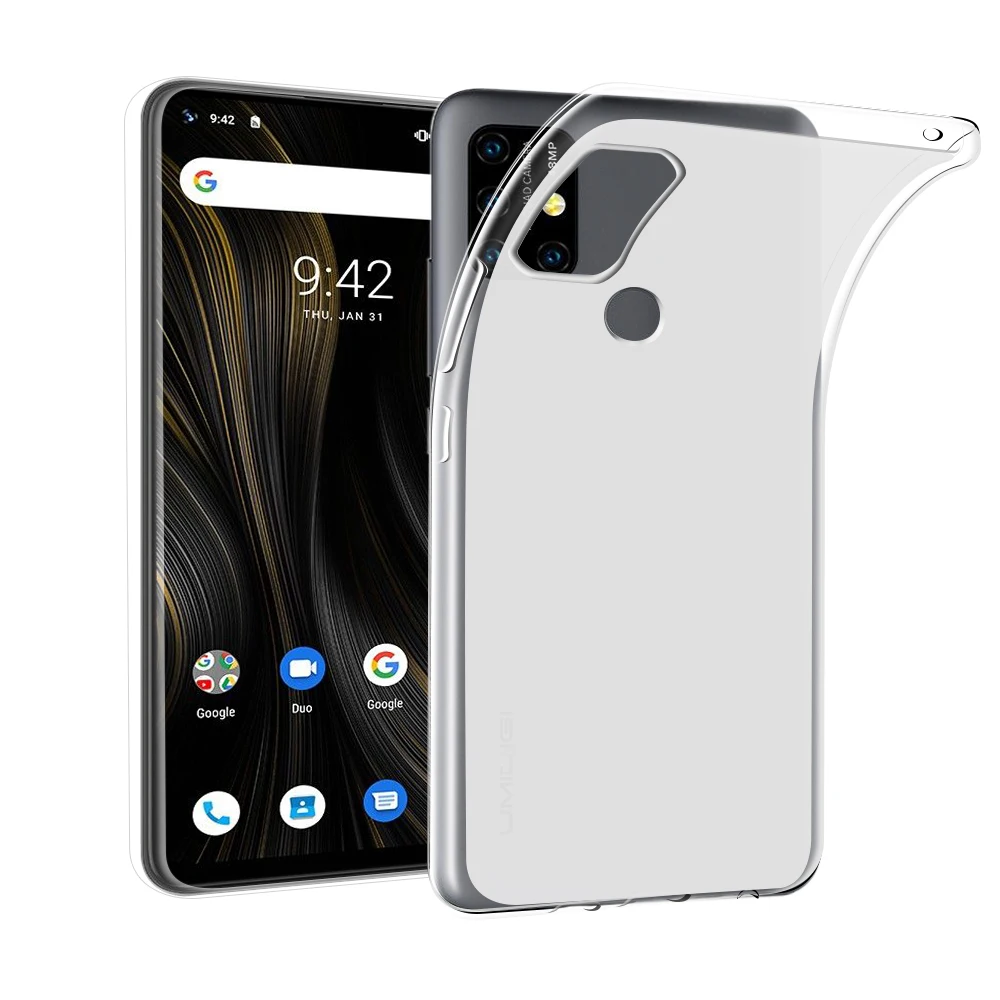 Прозрачный мягкий ТПУ чехол Qosea для Umidigi Power 3 силиконовый прозрачный защитный