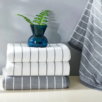 

Large Striped Cotton Adults Bath Towels High Quality Absorbent Bath Towel Couple Asciugamani Da Bagno Bathroom Products MM60YJ