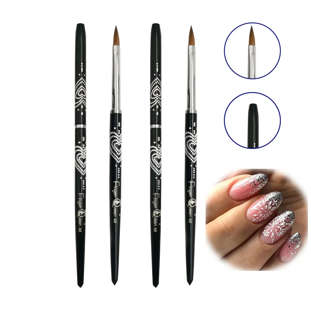 

100% Kolinsky Sable Brushes Acrylic Nail Brush Professional UV GEL Nail Art Tool for Manicure Powder Pedicure Metal Handle