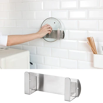 

1Pcs Kitchen Accessories Stainless Steel Pot Lid Shelf Kitchen No Punching Organizer Pan Cover Lid Rack Stand Holder Dish Rack