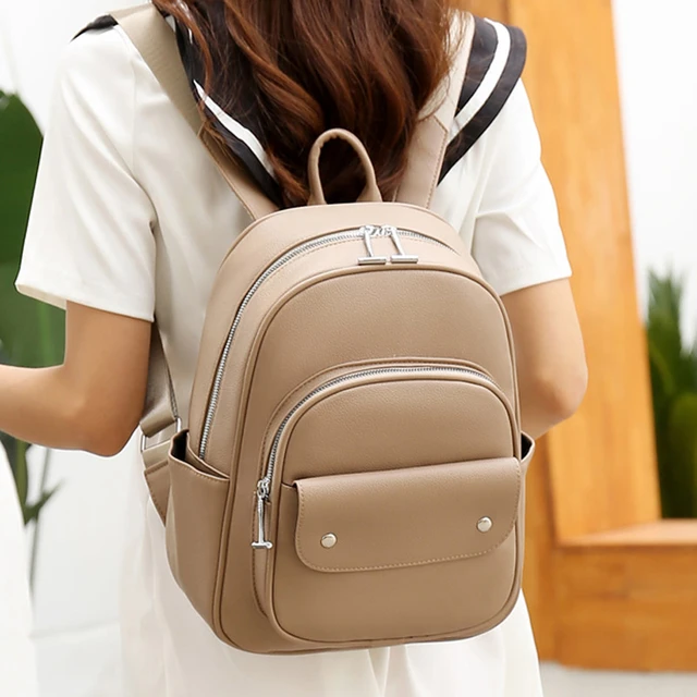 Fashion Backpacks for Women Travel Leather Bags Large Capacity