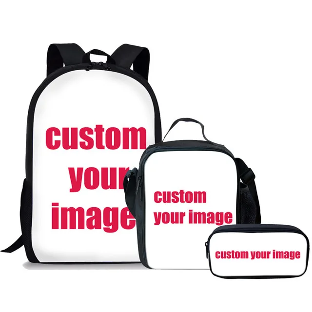 FORUDESIGNS/комплект из 3 предметов; школьные сумки с изображением волка для детей; школьные рюкзаки для девочек; рюкзак на плечо для мальчиков; детская сумка для книг; рюкзак - Цвет: Custom CGK