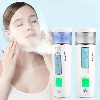 

USB Charging Nano Facial Sprayer Mini Handy Facial Steamer Cool Mist Lady Skin Hydrating Steaming Device Moisturizer Skin Tester