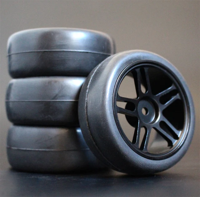 1Set 4Pcs HSP HPI Racing Tires Tyre Metal Wheel Rim 4Pcs For RC 1/10 On-Road Car HSP 94123/94103/94122 D4/D3 FW06 106H