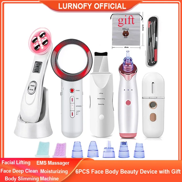 EMS Radio Frequency RF Blackhead Remover Skin Scrubber Infrared Body Slimming Massager Cavitacion Galvanica Cleaning Face Beauty 1