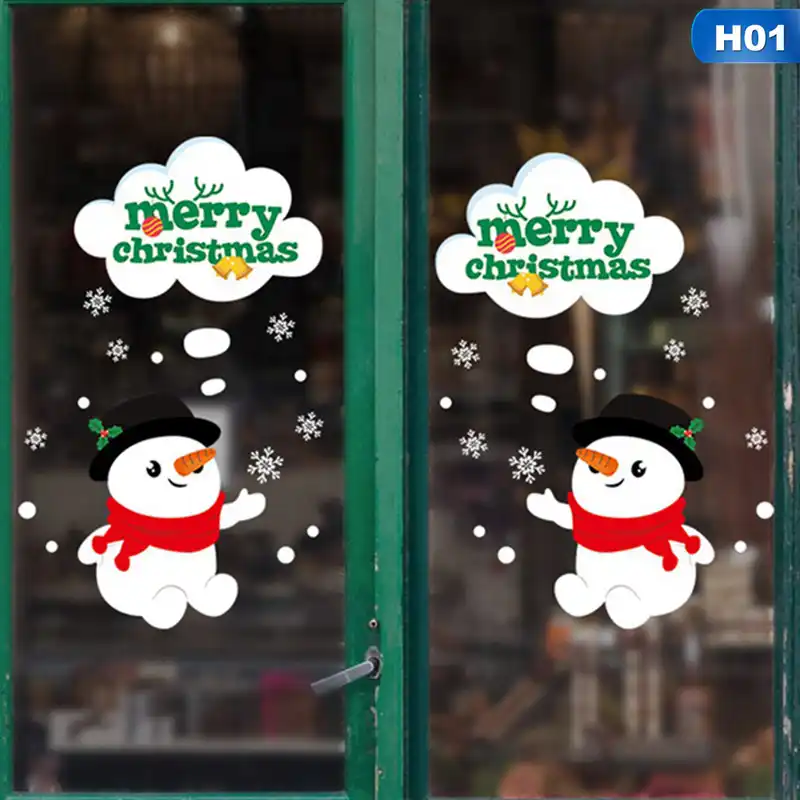 2 шт Двухсторонний Рождественский Снеговик дверь стикер украшения-30*45 см Новогодние рождественские украшения для дома Новый