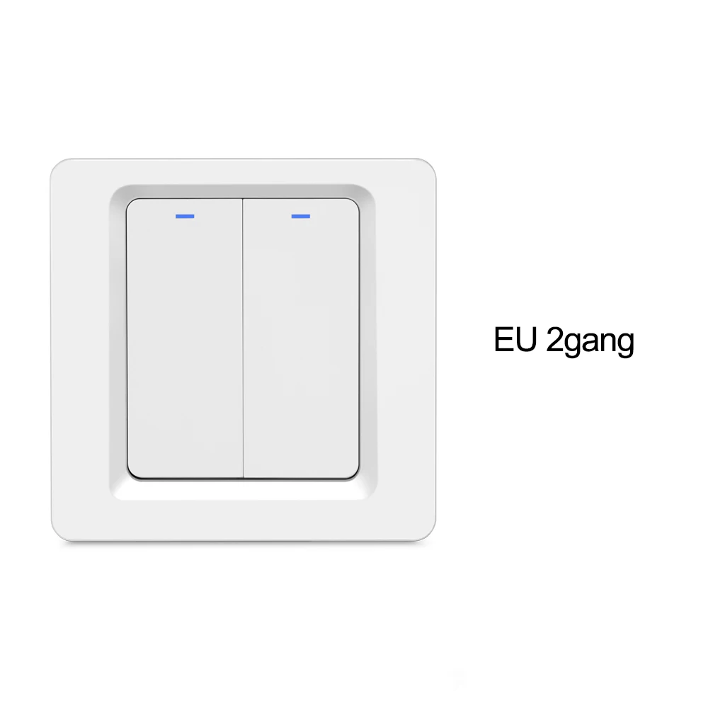 EU 2gang Умный настенный выключатель Tuya Zigbee, ЕС 1, 2, 3 комплекта, 200 в, кнопочные переключатели, совместимый с Tuya Zigbee Hub, работает с Alexa Google Home - Комплект: EU 2gang