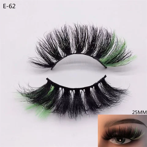 3D Mink Eyelashes Colorful 100% Mink Lashes Mix Color Pink Blue Red White False Eyelashes Fluffy Soft Cilias Vendor