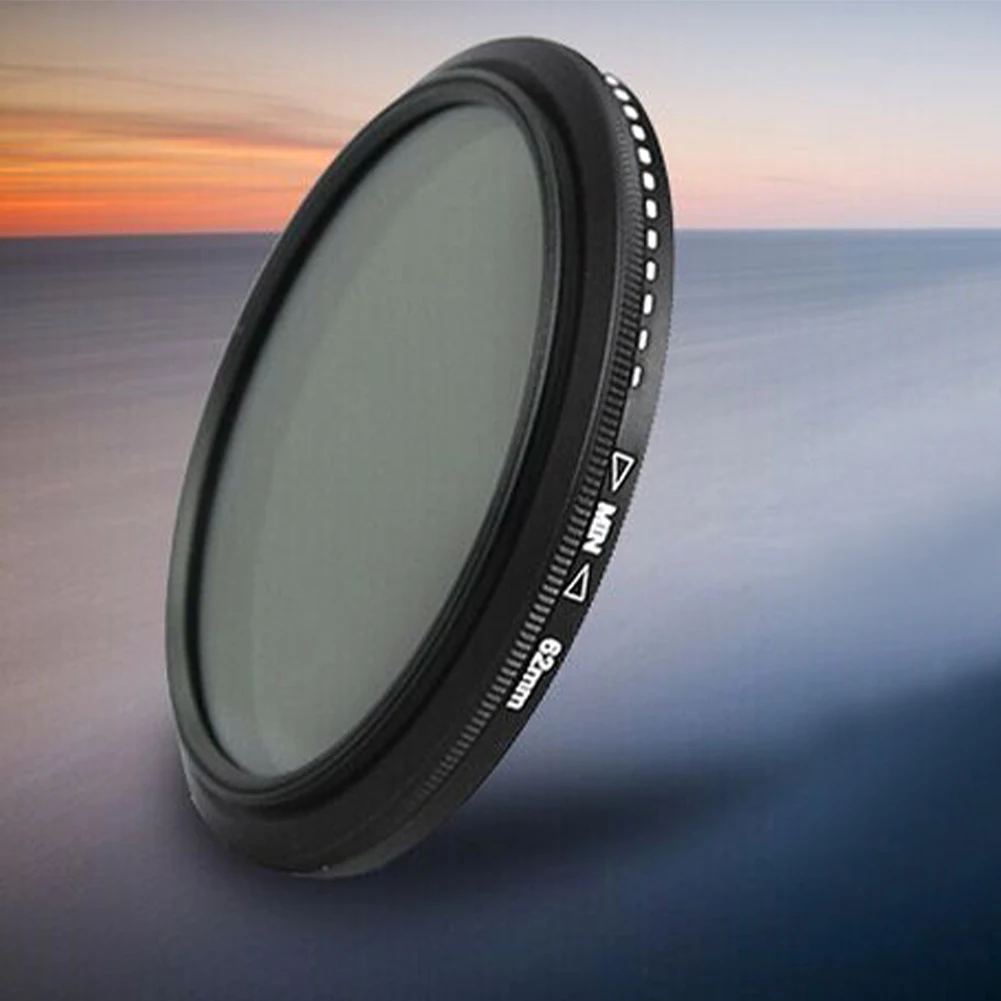62mm Профессиональный ND фильтр для камеры, практичная фотография, регулируемый нейтральный фильтр из алюминиевого сплава, аксессуары - Цвет: 62mm