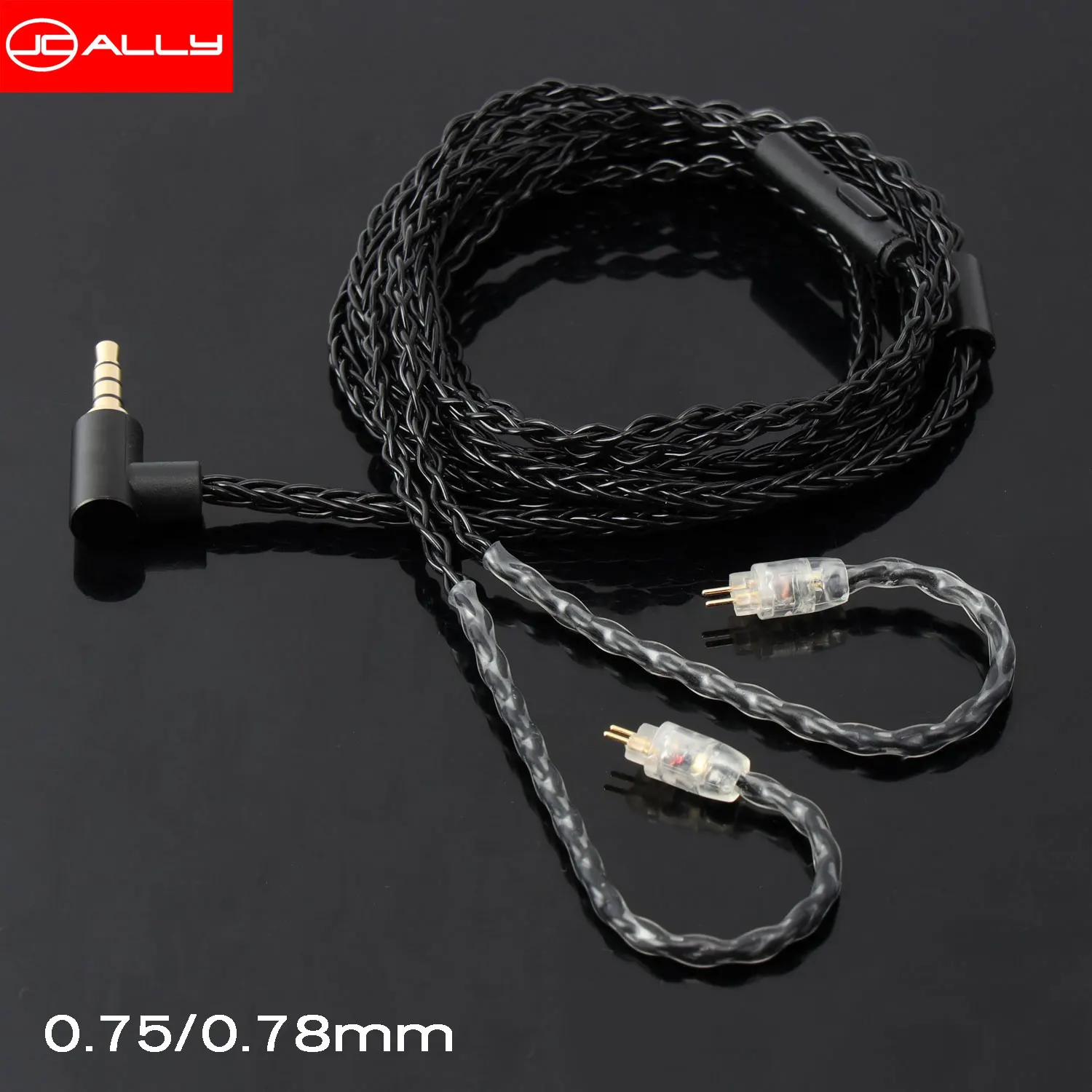 

JCALLY 5N High Pure Silver Plated Earphone Upgrade Cable with Microphone 3.5mm L plug MMCX/QDC/0.78/0.75mm 2Pin ZSX ZST X EDX
