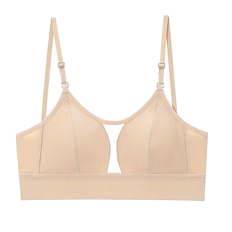 Новинка 2020 бюстгальтер с глубоким вырезом и открытой чашкой сеткой без косточек U
