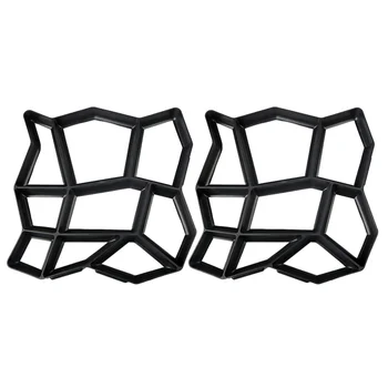 

2Pcs DIY Personality Path Making Molds Manually Garden Paving Moulds Plastic Floor Molds