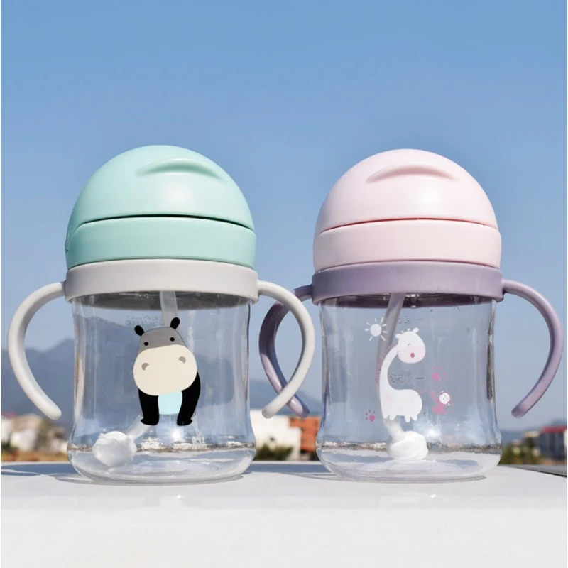 250/350ml Baby Feeding Cup with Straw Children Learn Drinking Bottle Kids Training | Мать и ребенок