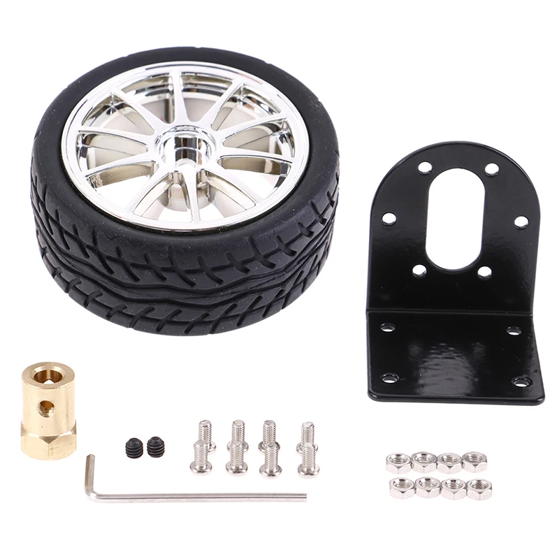 

1SetMetal Mounting 37mm Bracket+6mm Coupling+65mm Wheel+Spanner+Nut Kit For Motors