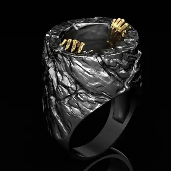 

Retro Neo-gothic Male Ring Punk Style Gold Demon Double Claw Personality Creative Ring Male Riding Motorcycle Jewelry Gift