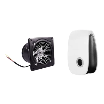 

1Pcs 220V Exhaust Fan 6 Inch Ventilation Exhaust Fan & 1Pcs Ultrasonic Mouse Repellent Household Eu Plug