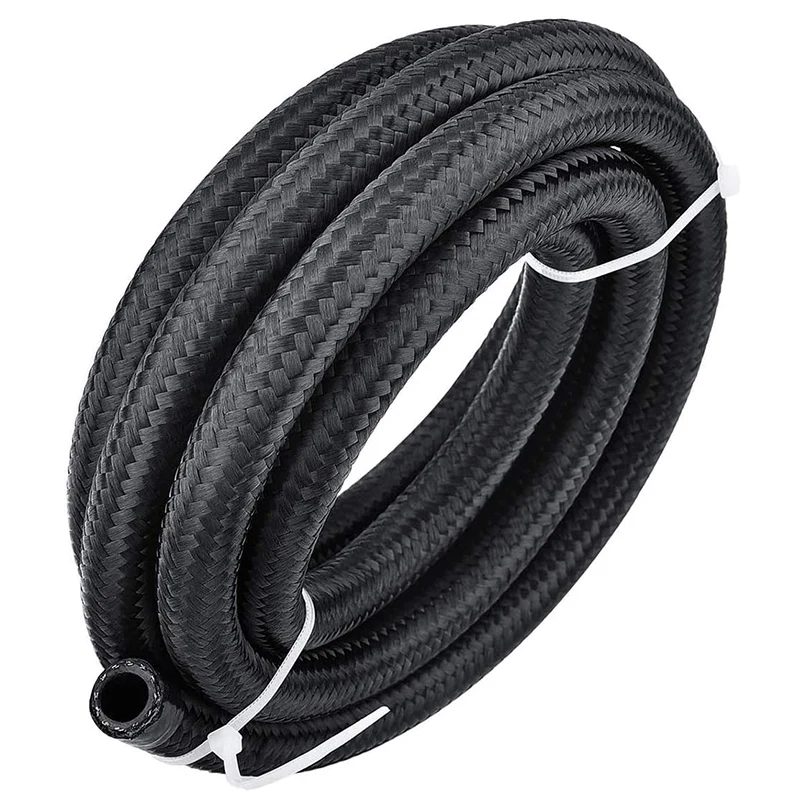 10FT 6AN 3/8 Inch Nylon Stainless Steel Braided Fuel Line 5/16 Inch 8