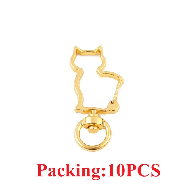 5-20pcs/lot Key Chain Key Ring keychain Bronze Rhodium Gold 28mm Long Round Split Keyrings Keychain Jewelry Making Wholesale DIY 10PCS Gold cat