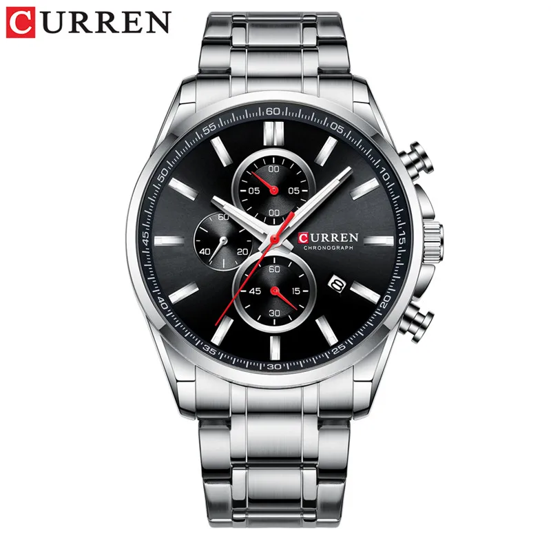 CU836804 without box CURREN Мужские спортивные наручные часы, водонепроницаемые, с хронографом, мужские часы, военные, армейские, лучший бренд, Роскошные, из нержавеющей стали, новые мужские часы 8368 - Цвет: CU836804 without box