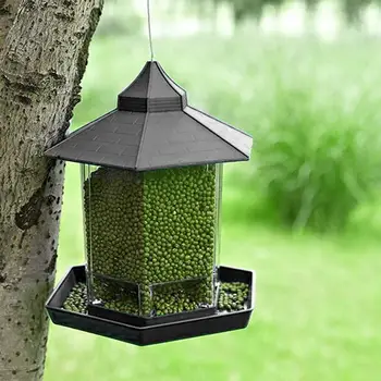 

New Hanging Plastic Bird Feeder Food Container Waterproof Outdoor Garden Hummingbird Feeding Pet Supplies Platform Decoration