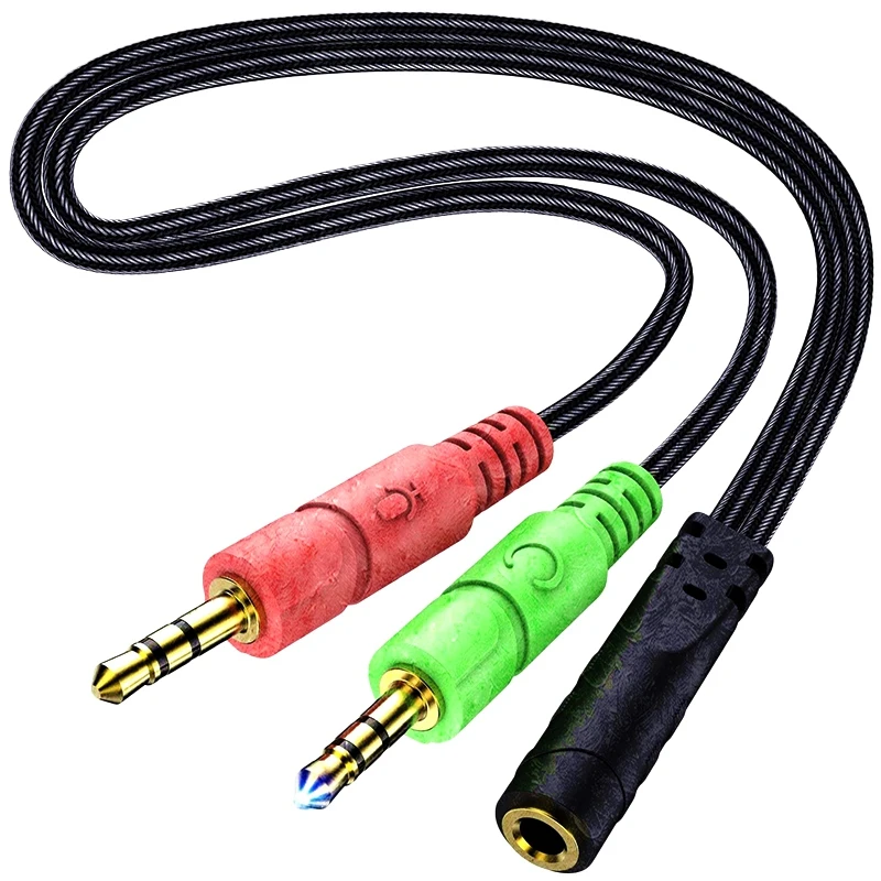 Headphone Mic Splitter 3.5mm Mic Audio 