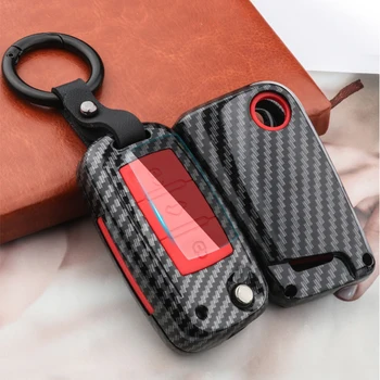 

2020 Carbon Fiber Car Key Case For Volkswagen Polo Golf Skoda Superb A7 Passat Beetle Car Key Cover Case Folding Remote Keyless