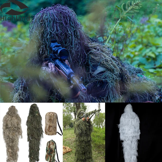 Tactical Camouflage Clothing 3D Withered Grass Ghillie Suit 5 PCS