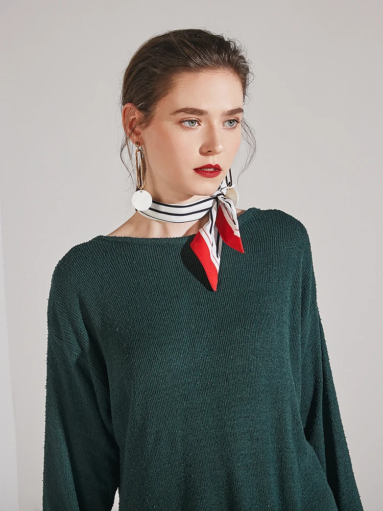 Женские Пуловеры Шелковый ниль вязаные свитера с круглым вырезом Пуловер Осень Зима Джемпер вязаный натуральный шелк базовый свитер