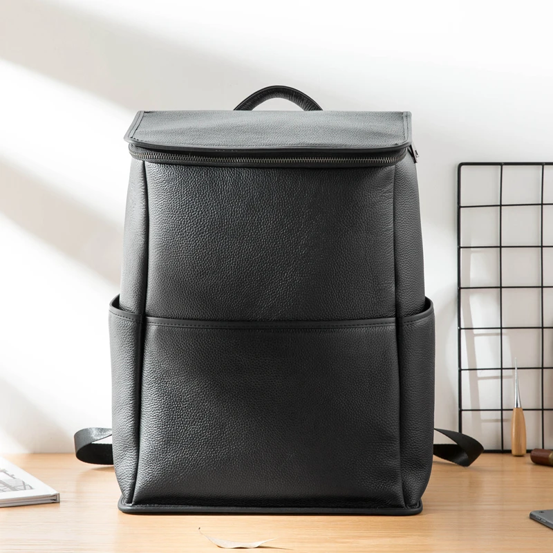 leather computer backpack mens