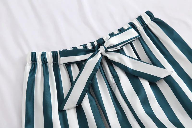 Летние брюки с коротким рукавом, домашняя одежда, женский кардиган с отложным воротником, кардиган, тонкий Шелковый женский Пижамный костюм из искусственного шелка