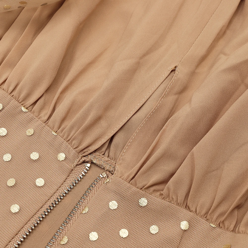 Khaki Sexy Mini Summer Dress Mesh Long Butterfly Sleeve Cascading Ruffle Fashion Slash Neck Club Womens Dress 2020 Top Quality