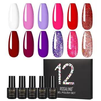 

12pcs 7ml Soak off UV Gel Polish Quick Building Nail Tips Finger Extension