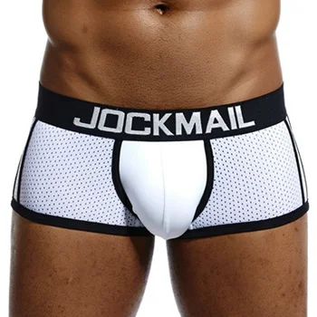 

Boxer Homme Marque Luxe New White Black Blue Yellow Low Waist Mesh Breathable Jockmail Underwear MenXXLCalzoncillos Hombre