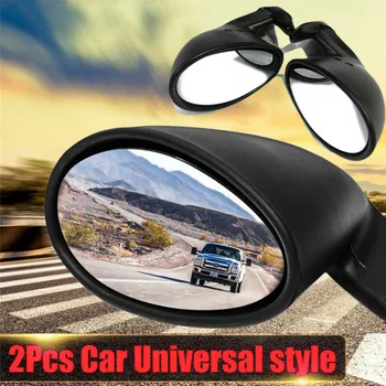 

2x Universal Classic Car Door Side Mirror Vintage Black Rear View Mirrors Kit