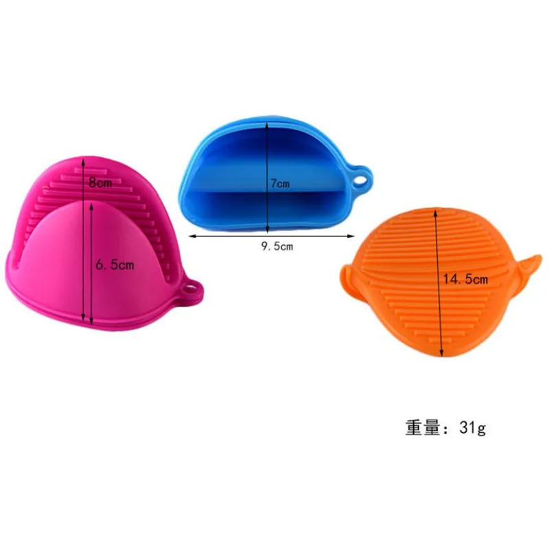 1pc Thicken Silicone Baking Oven Mitts Microwave Oven Glove Insulation Non Stick Anti-slip Grips Bowl Pot Clips Kitchen Gadgets